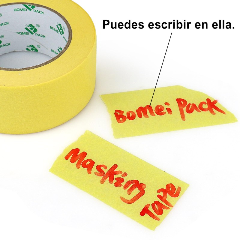BOMEI PACK Cinta de Pintor Amarillo 1.88 Pulgadas x 60