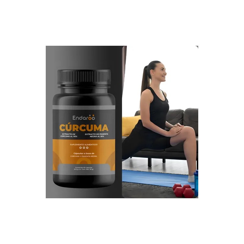 Endaroo Cúrcuma 95% con Pimienta Negra 60 Cápsulas Sin Gluten
