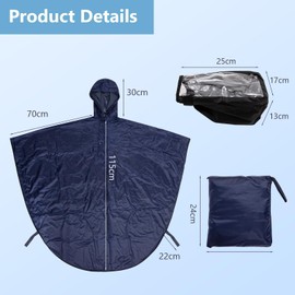 Electric Wheelchair Poncho and Joystick Cover Set, Waterproof Rain Cape with Adjustable Strap, Breathable Wheelchair Accessories