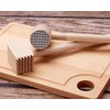 EVERYJOY Batticarne in legno con estremità in metallo per cotolette,