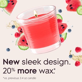 Glade Scented Candle Jar, 2in1 Bubbly Berry Splash & Watermelon Refresher, Air Freshener Infused with Essential Oils, 4.08 Oz Each, 2 Count