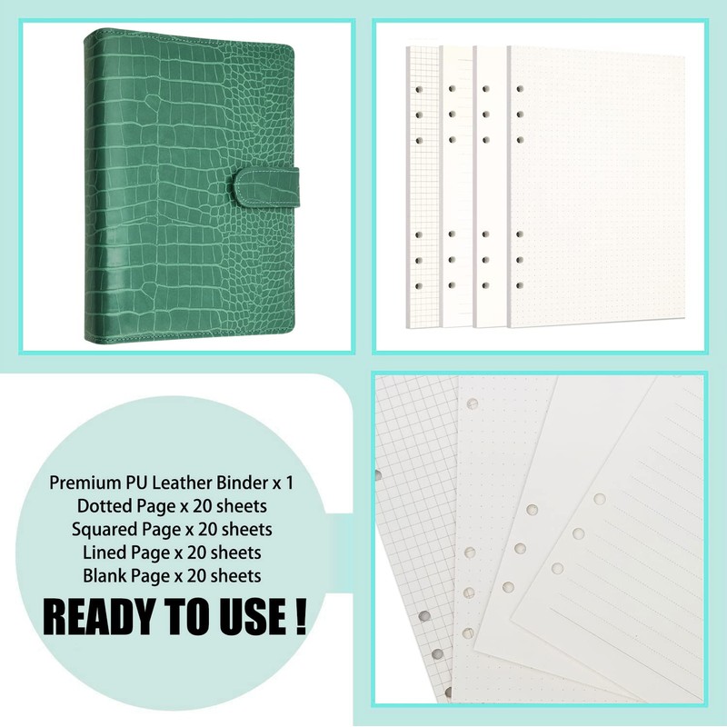 Zelten PU Leather Personal Notebook Planner with 80 Pages Loose
