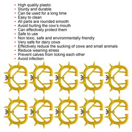 Destete plástico del becerro, espina de la nariz del ganado no tóxico Evite la infección para la granja para el ganado(amarillo)