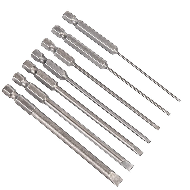 Rocaris 7 Pack Flat Head Slotted Tip Screwdriver Bit Set