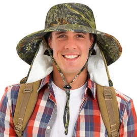 Catalonia Sun Hat for Men,Outdoor Wide Brim Hat with Neck Flap Cover for Fishing Hiking Safari Gardening