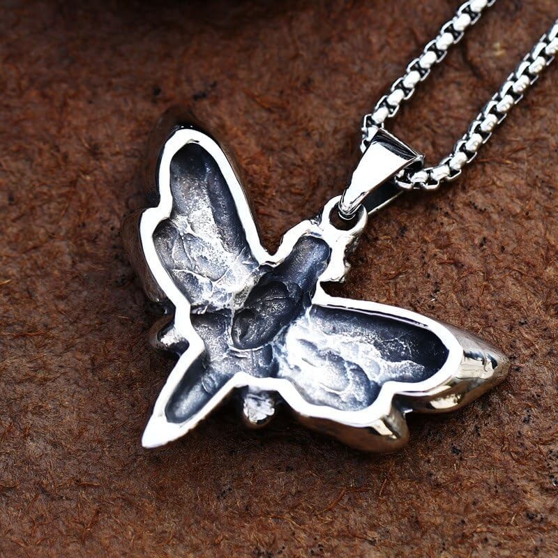 Bray Wyatt The Fiend Stainless Steel Moth Logo Pendant Necklace
