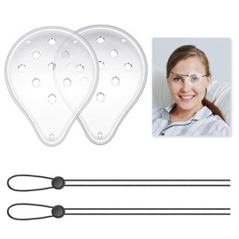 2 Pcs Transparent Eye Shield After Surgery, 9 Hole Plastic Ventilated Clear Eye Patches After Cataract Surgery Recovery, Adjustable Durable Protective Eye Masks, Eye Care Accessories for Adults