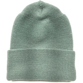 ARMYU Military Genuine GI Watch Cap Warm Winter USN Wool Beanie Solid Cuffed Army Hat (Foliage Green)