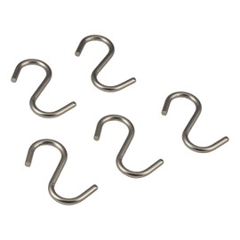 Gedotec S-Hooks Silver for Kitchen Utensils – Cloths – Clothes – Pack of 5 – Universal Hooks for 16 mm Tube Diameter Metal Hooks for Clothes Cupboard Clothes Hooks for Hanging Rail