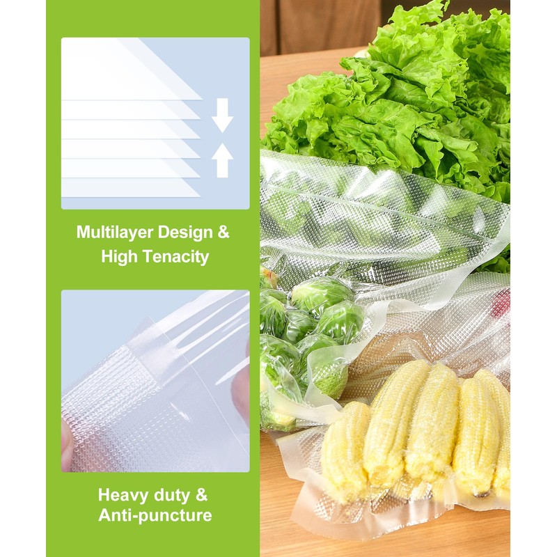 Bonsenkitchen 6 Rolls 8" x 16' Vacuum Sealer Bags for