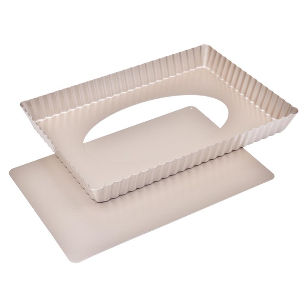Bakeley Rectangle Tart Pan, 13-Inch with Removable Loose Bottom Non-Stick