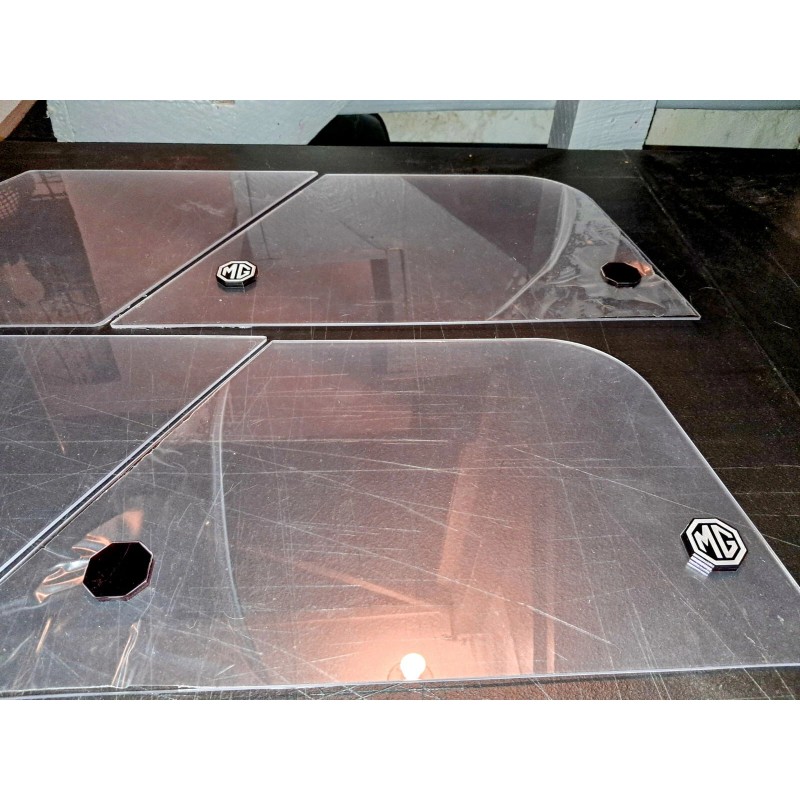 DAXCNC MGA SIDE CURTAIN SLIDING WINDOWS SET 1956-1962 CLEAR 10