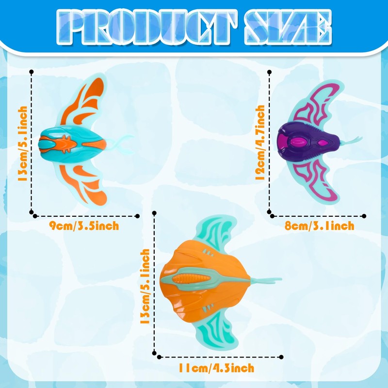 TOPWAYS Pool Diving Toy Set 3 Diving Power Devilfish Diving
