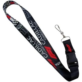 lanyard llavero Cordón Portacredencial, Negro con Rojo, checo perez 11Diseño de Carreras con Bandera a Cuadros, 1 Pieza