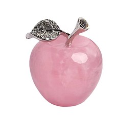 Rose Quartz Apple Crystal Power Stone Interior Red Crystal Object Rhinestone Love Luck with Red Down Gift Bag (30*36mm)