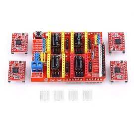 Haosie 4PCS A4988 Stepper Motor Driver, CNC Shield Expansion Board, with 4PCS Heat Sinks, for Engraver, 3D Printer