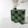 Tafunker Green Plastic Vase with Wavy Pattern, Living Room Ornaments