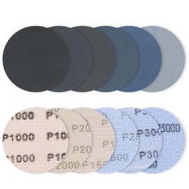30 x Sanding Discs 75 mm Velcro, Round Sandpaper 75 mm Velcro Sanding Sheets, Wet Dry Sanding Pads for Random Orbital Sander, Sandpaper, Grit 1000 1500 2000 2500 3000 5000