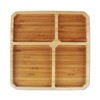 Bamboo Divided Plates - 9" x 9" - 2 Plates