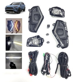 LUC For 19-23 Toyota Rav4 LED Fog Driving Lamp Kit Daytime Running Turn Signal Light