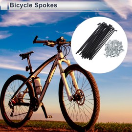 RATCHROLL 1 Set Universal Bicycle Spokes 13G 104mm Length Bike Wheel Spokes Nipple Black 45 Steel