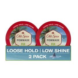 Old Spice Mens Hair Pomade, Fiji Pomade for Men, Loose Hold, Low Shine, Hair Styling, 2.22 oz Each, Twin Pack
