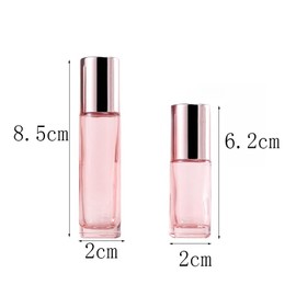 YORROR 10 Pack Glass Essential Oil Roller Bottles,5ml Pink Roller Bottles with Stainless Steel Roller Balls,Refillable Massage Roller Bottle Perfume Bottle for Travel