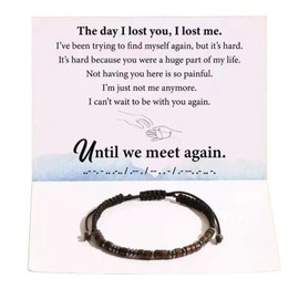 Morse Code Bracelet Inspirational Bracelet Gifts Until We Meet Again Bracelet for Her Adjustable Bracelets With Beads Hug From Heaven Bracelet for Women Men Gifts