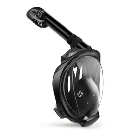 Hirola Máscara de Snorkel Antifugas, Equipo de Esnórquel Plegable, Cara Completa, Sistema de Parte Superior Seca, Visión Panorámica 180°, Soporte para Cámara, Respiración Segura y Diseño Antivaho.