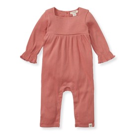 Burt's Bees Baby Baby Girls Romper - 100% Organic Cotton, One-Piece Shortall Girl Outfit for Sizes Newborn to 24 Months