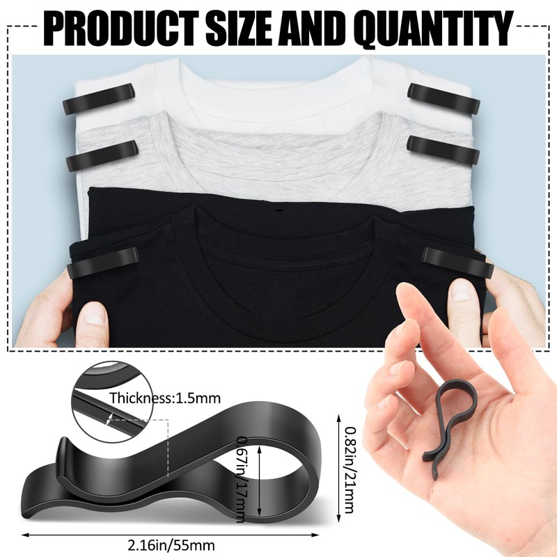 Honeydak 100 Pcs Pant Clips Black Plastic Hanger Clips for