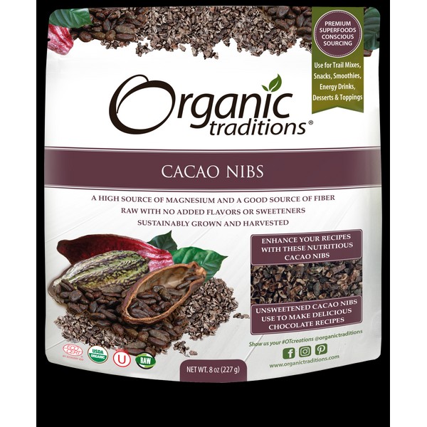 Organic Cacao Nibs, 227 g