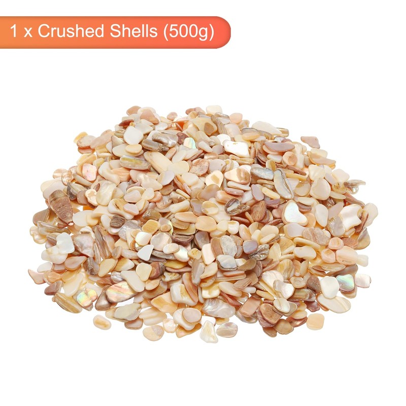 sourcing map 500g Shredded Shells, Irregular Natural Mosaic Shell Fragments