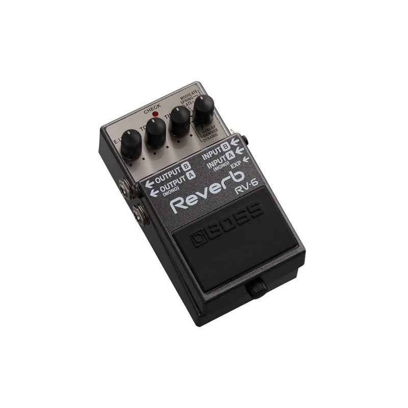 Boss RV-6 Reverb Bundle with Instrument Cable, Patch Cable, Picks,