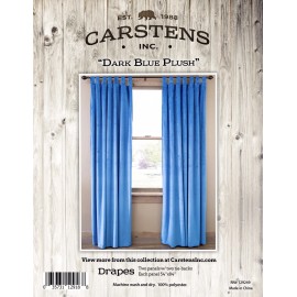 Carstens Dark Blue Plush Tab Top Drapes Set , 54" x 84"