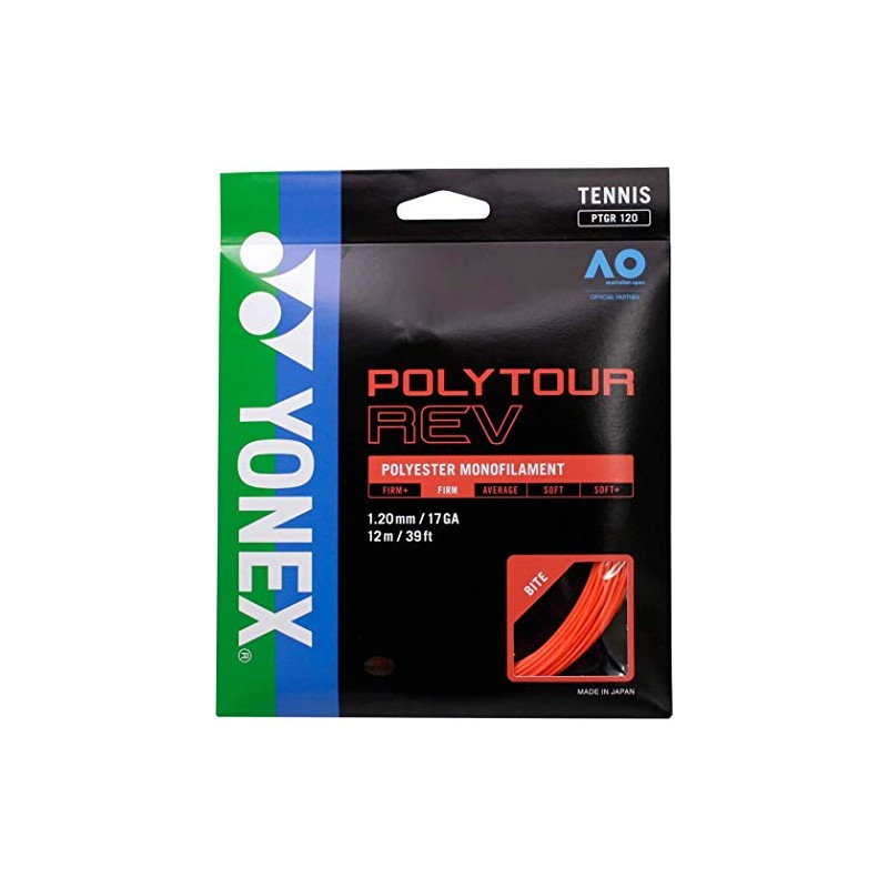 YONEX PTGR120 Poly Tour Lev 120 Tennis String, Bright Orange,