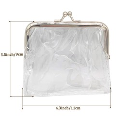 3 Pieces Clear Coin Purse，Transparent Change Purse，Jelly Wallets ，PVC Kiss-Lock Clear Wallet for Wome (white)