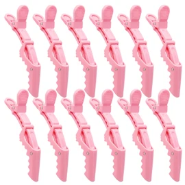 YISSION 12Pcs Pink Alligator Hair Clips for Styling Sectioning Makeup Large Duck Billed Hair Clips No Crease Hair Clip Alligator Clips for Thin Thick Hair Hair Styling Accessories for Women Girls