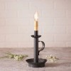 Irvin's Country Tinware Candlestick Accent Light in Kettle Black Metal