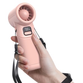 Portable Handheld Turbo Fan, 5000mAh Rechargeable Battery, Max 20Hrs Cooling, 5 Speeds Upto 11000RPM, Rotatable Design,4-IN-1 Personal Pocket Fan with Lanyard for Women Men Travel Beach Makeup Concert