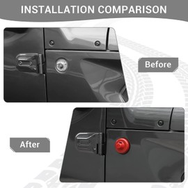 PDKLIN - Cubierta de base de antena de radio Jeep compatible con Jeep Wrangler 2007-2023 JK JKU JL JLU/Gladiator JT 2020-2023, accesorios exteriores rojos