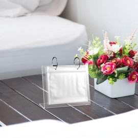 Kichvoe Desktop Flip Photo Album, 5inch Acrylic Flip Picture Frame Clear Acrylic Photo Collection Scrapbook Album Holder