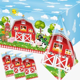 Guzbewu Floral Party Tablecloth-3 Pcs Vintage Wildflower Sunflower Plastic Disposable Pink Table Covers for Easter,Birthday