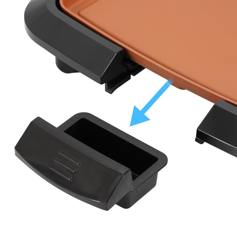 MegaChef Electric Grill with Copper Non-Stick Coating, Adjustable Temperature Control