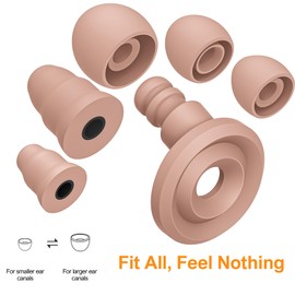 Ear Plugs for Sleeping Noise Reduction, Ultra-Comfy Silicone Sleep Ear Plugs, Noise Cancelling Ear Plugs for Block Snoring/Noise Sensitivity/Travel/Work/Focus - 5 Pairs Ear Tips in S/M/L