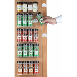 Spice Rack 36 Spice Gripper- Spice Racks Strips Cabinet Cabinet Door - Use Spice Clips for Spice Organizer - Stick or Screw Spice Storage Spice Clips