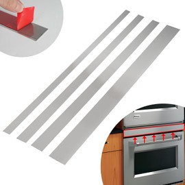 Mineye 304 Brushed Stainless Steel Sheet Gap Filler, Self-Adhesive Metal Gap Filler Trim Strip for Wall Oven/Microwave Combo/Range/Cooktop, 30" Long, 2'' Wide, 20Ga Thickness