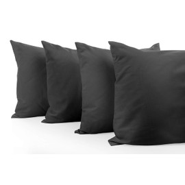 Comfort Beddings King Pillow Cases Set of 4 Grey 100% Organic Cotton 600 Thread Count Premium Grey Cotton Pillowcases, King Pillowcase Pillow Covers, 20 x 40 inch