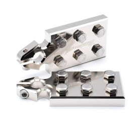 ILL Customz Pair ILL Customz 6 Spot Flat Lug Battery Terminal SAE Top Post Clamp