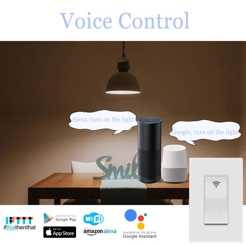 Useelink Tuya Smart Light Switch,WiFi smart wall light switch Compatible